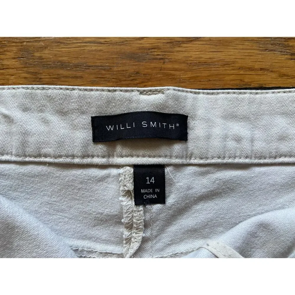 WILLI SMITH Beige Denim Stretch Mini Skirt sz 14